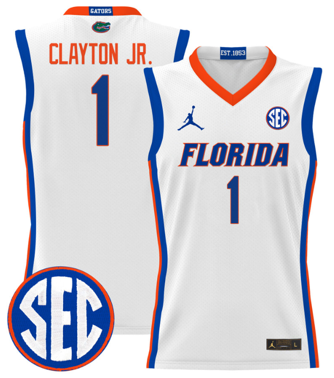 Walter Clayton Jr Jersey #15 Florida Gators 2024 Lightweight Basketball White