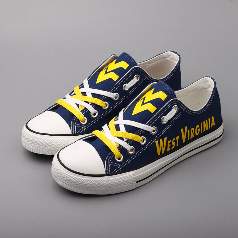 West Virginia Mountaineers Limited Print NCAA College Students Low Top Canvas Shoes Sport Sneakers 1