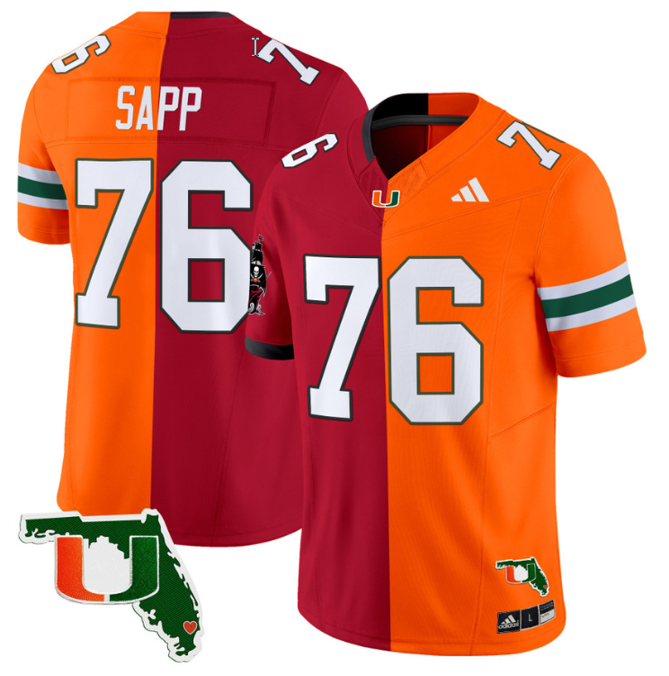 Warren Sapp Jersey #76 Miami Hurricanes Split Vapor Limited Football Stitched