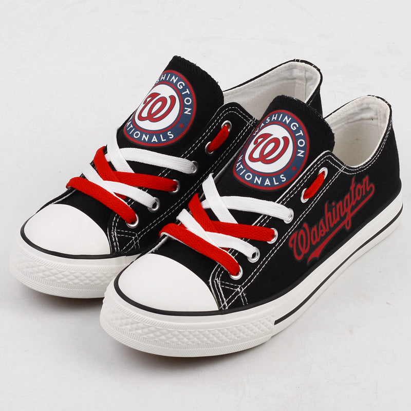Washington Nationals Limited Print MLB Baseball Fans Low Top Canvas Shoes Sport Sneakers T-DJ182H