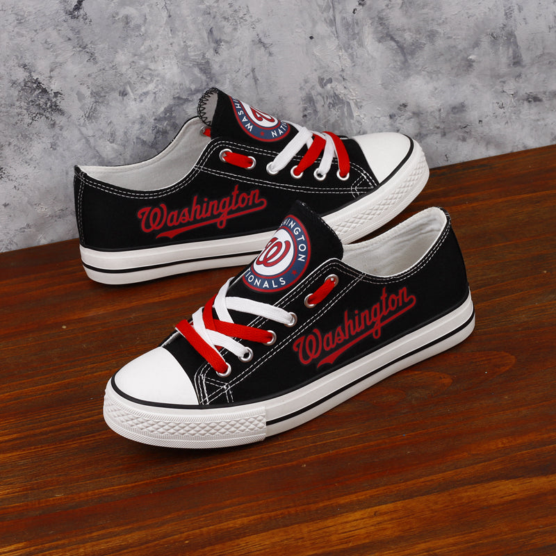 Washington Nationals Limited Print MLB Baseball Fans Low Top Canvas Shoes Sport Sneakers T-DJ182H