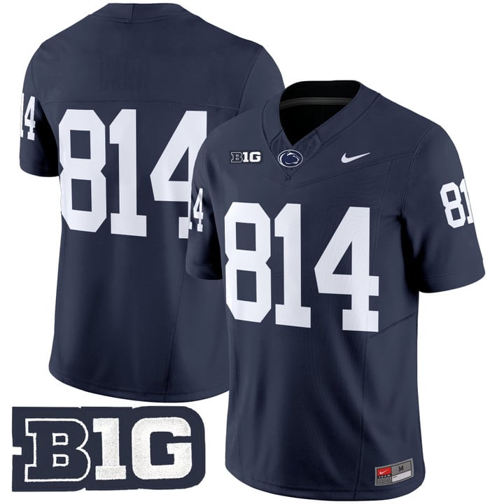 WHITEOUT Jersey #814 No Name Penn State Nittany Lions 2025 Stitched Navy