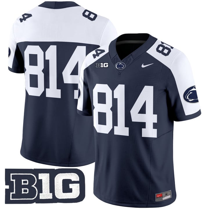 WHITEOUT Jersey #814 No Name Penn State Nittany Lions 2025 Stitched Navy Alter