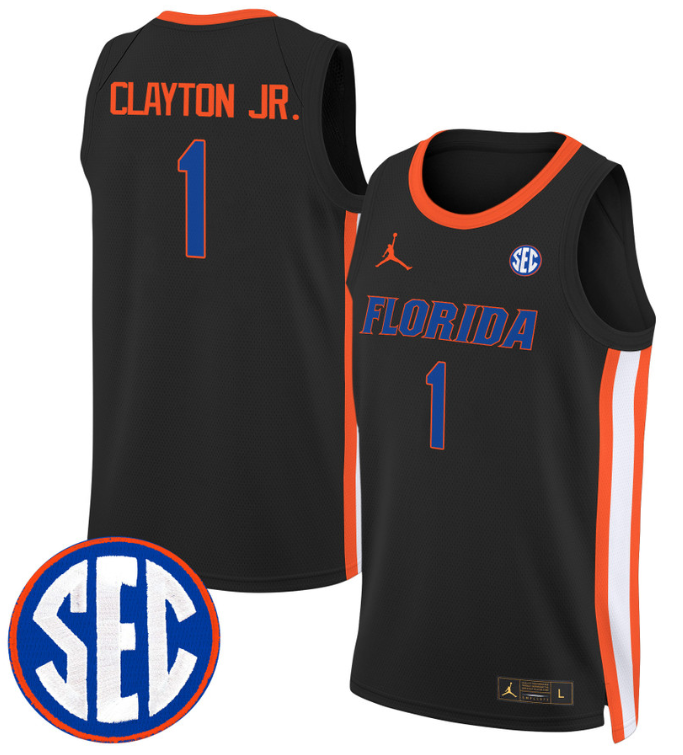 Walter Clayton Jr Jersey #1 Florida Gators Swingman Basketball Stitched Black