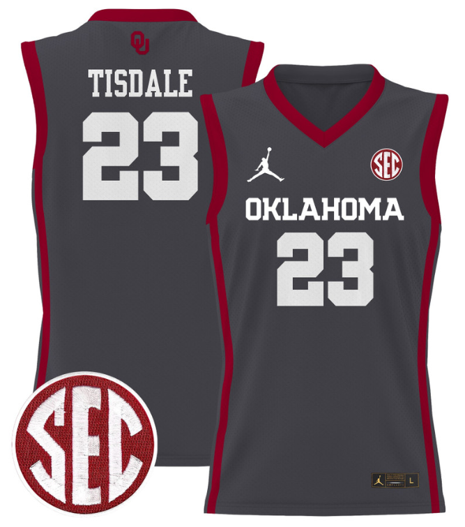 Wayman Tisdale Jersey #23 Oklahoma Sooners 2024 Lightweight Basketball Anthracite