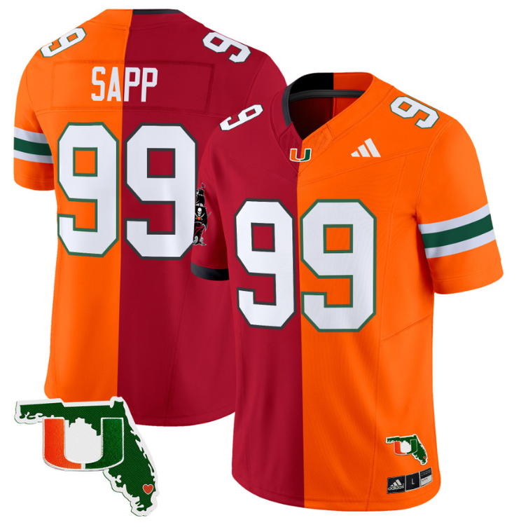 Warren Sapp Jersey #99 Miami Hurricanes Split Vapor Limited Football Stitched
