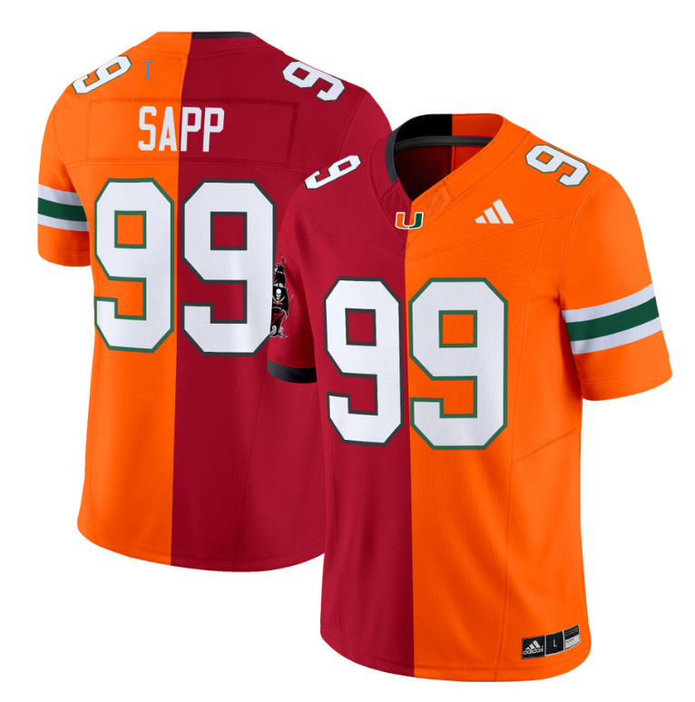 Warren Sapp Jersey #99 Miami Hurricanes Split Vapor Limited V2 Football Stitched