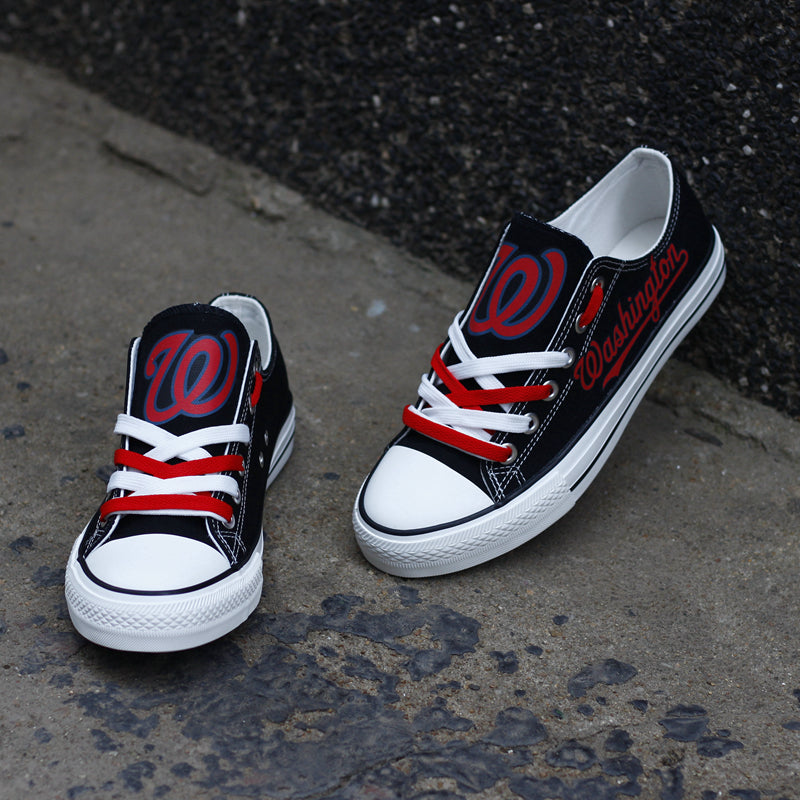Washington Nationals Limited Print MLB Baseball Fans Low Top Canvas Shoes Sport Sneakers T-DJ117H