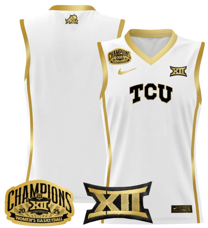 Women's Team Jersey TCU Horned Frogs 2025 Champions Lightweight White Gold