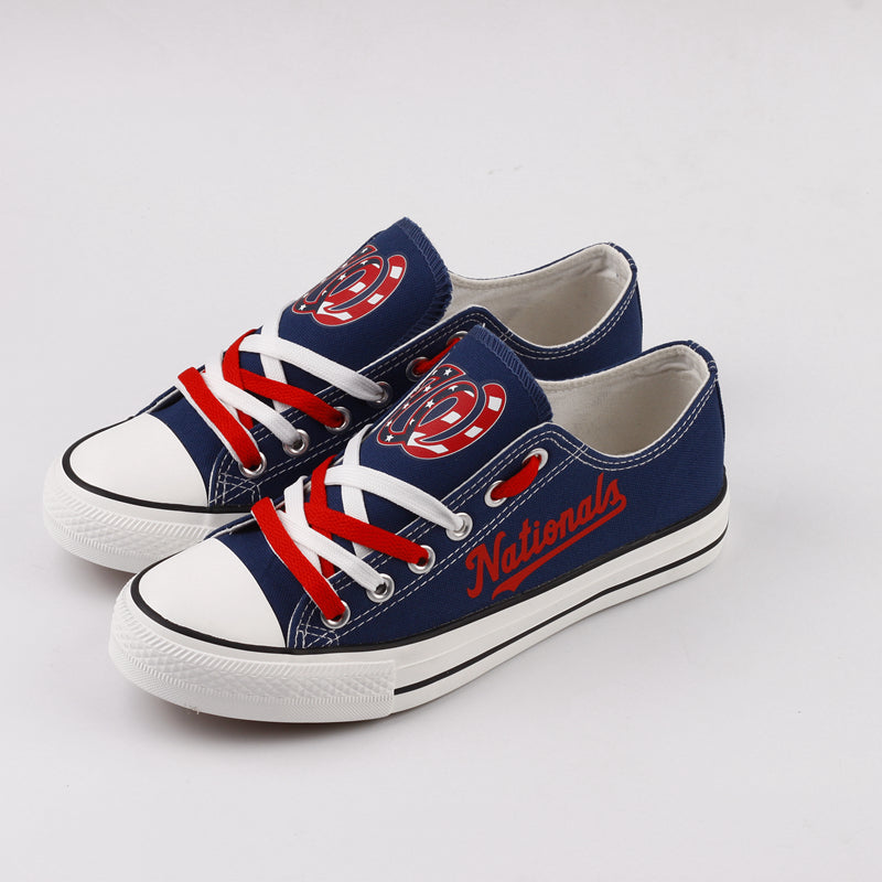 Washington Nationals Limited Print MLB Baseball Fans Low Top Canvas Shoes Sport Sneakers T-DAC86L
