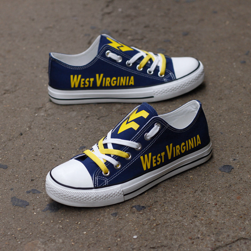 West Virginia Mountaineers Limited Print NCAA College Students Low Top Canvas Shoes Sport Sneakers 1