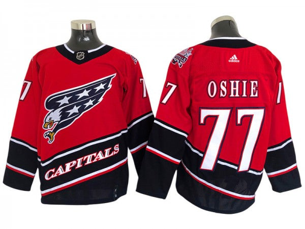 Washington Capitals #77 T.J. Oshie Red 2020&21 Reverse Retro Jersey