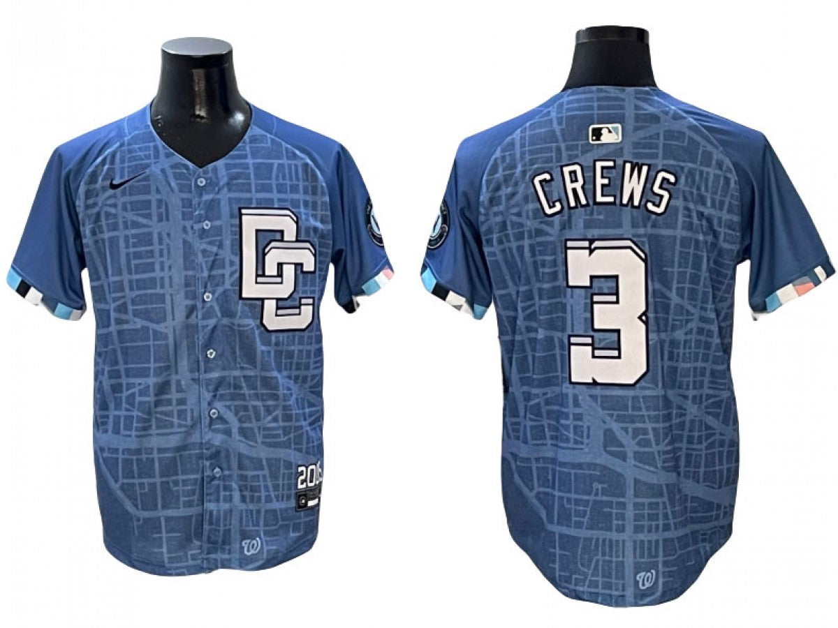 Washington Nationals #3 Dylan Crews Blue 2025 City Connect Limited Jersey