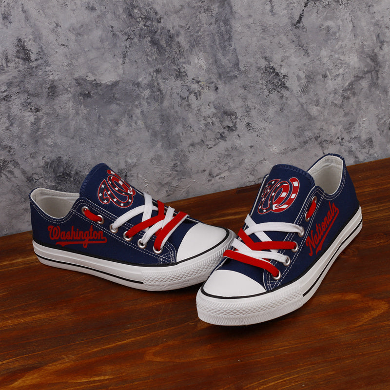 Washington Nationals Limited Print Low Top Canvas Shoes Sport Sneakers For Men Women Fans