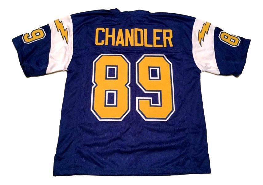 Wes Chandler CUSTOM STITCHED Unsigned Football Jersey Blue