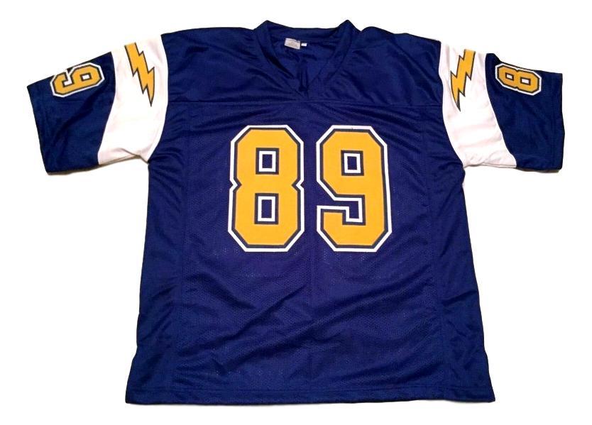 Wes Chandler CUSTOM STITCHED Unsigned Football Jersey Blue