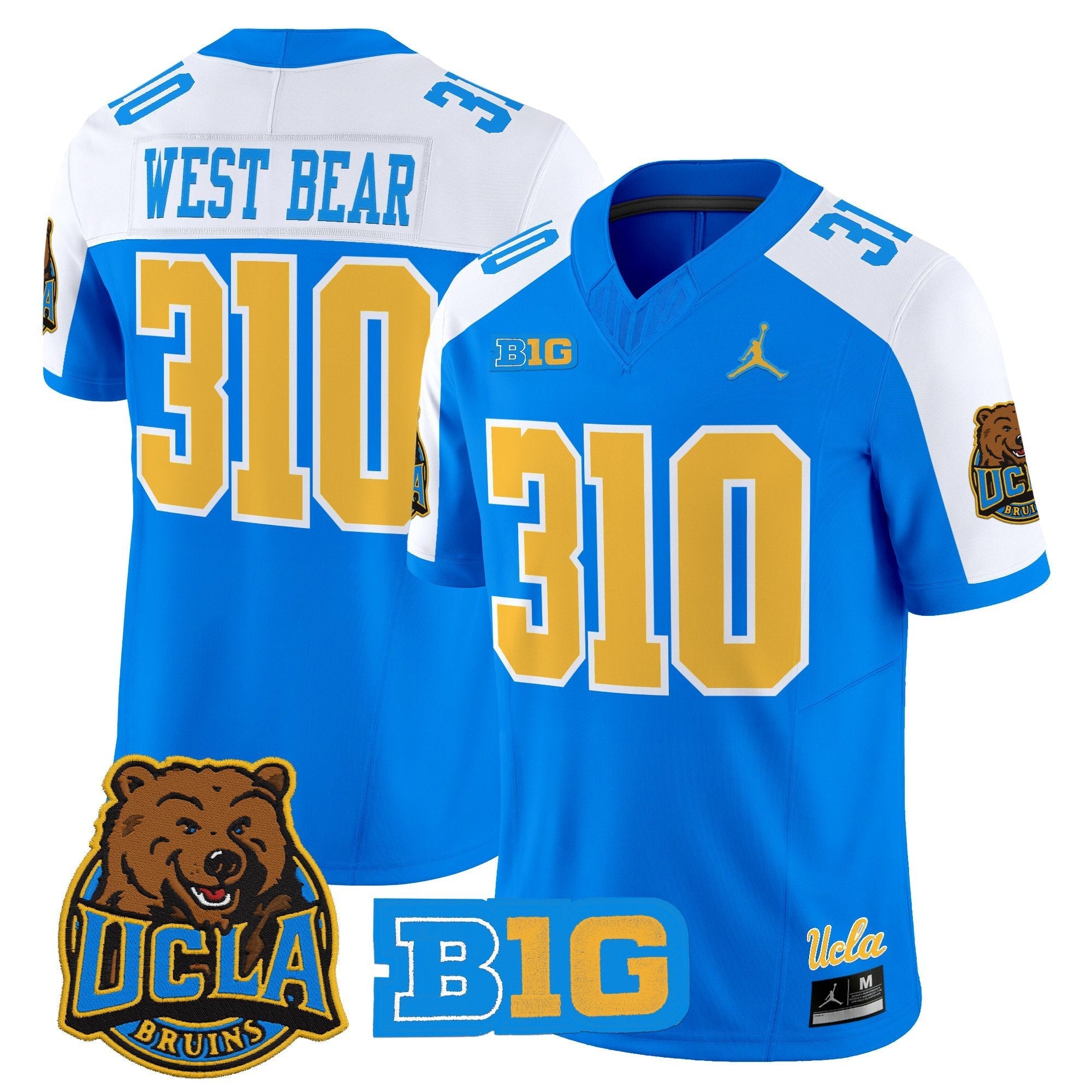West Bear Jersey #310 UCLA Bruins Jersey 2025 Vapor Stitched Blue Alternate