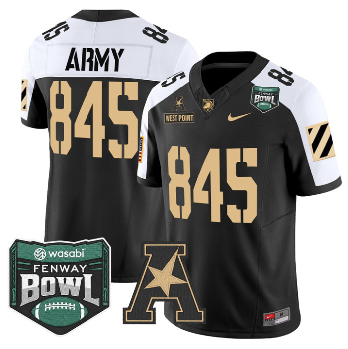 West Point Jersey #845 Army Black Knights 2025 Fenway Bowl Stitched