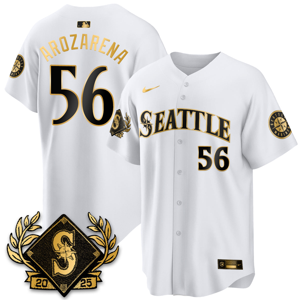 Seattle Mariners 2025 Series Gold Champions Jersey - All Stitched