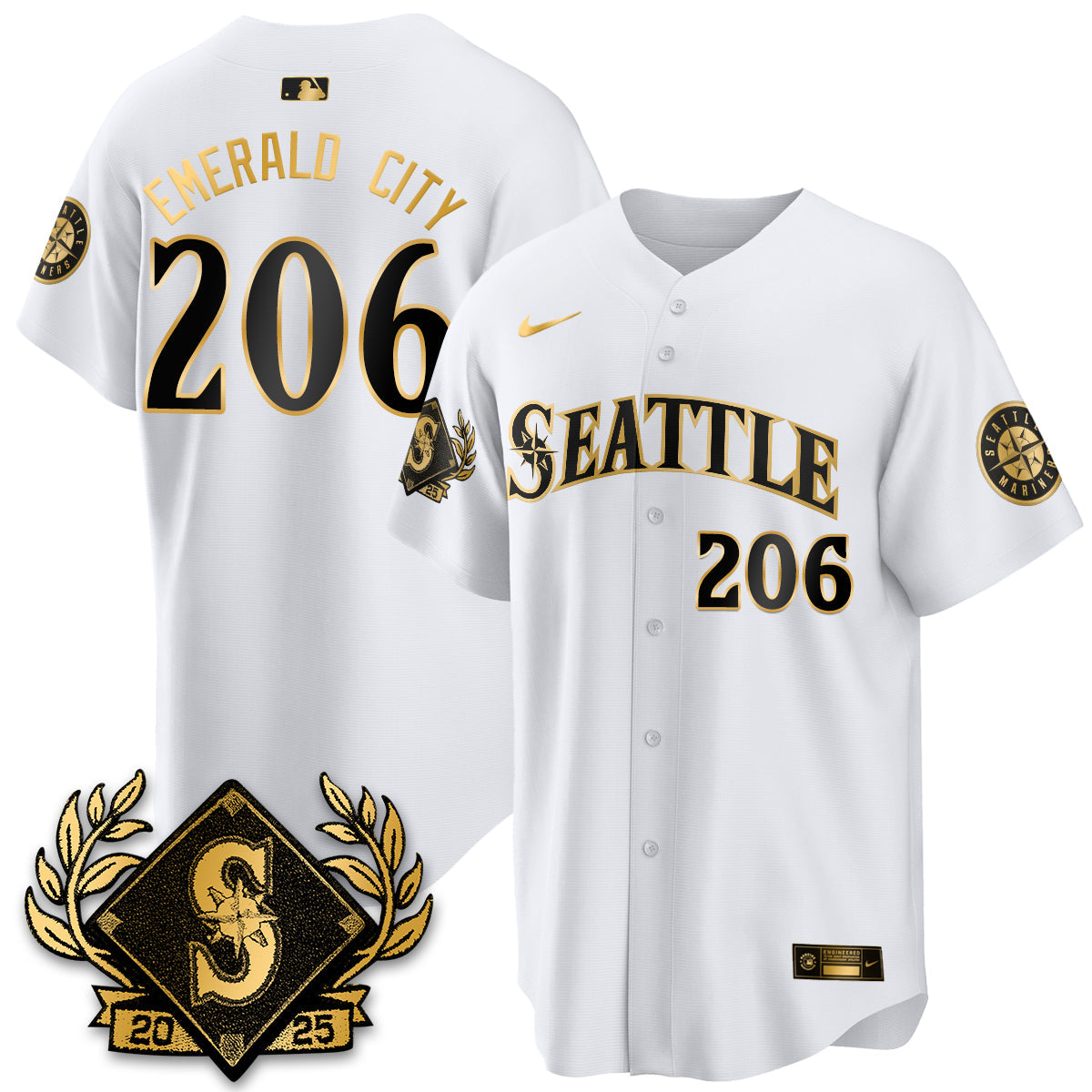 Seattle Mariners 2025 Series Gold Champions Jersey - All Stitched