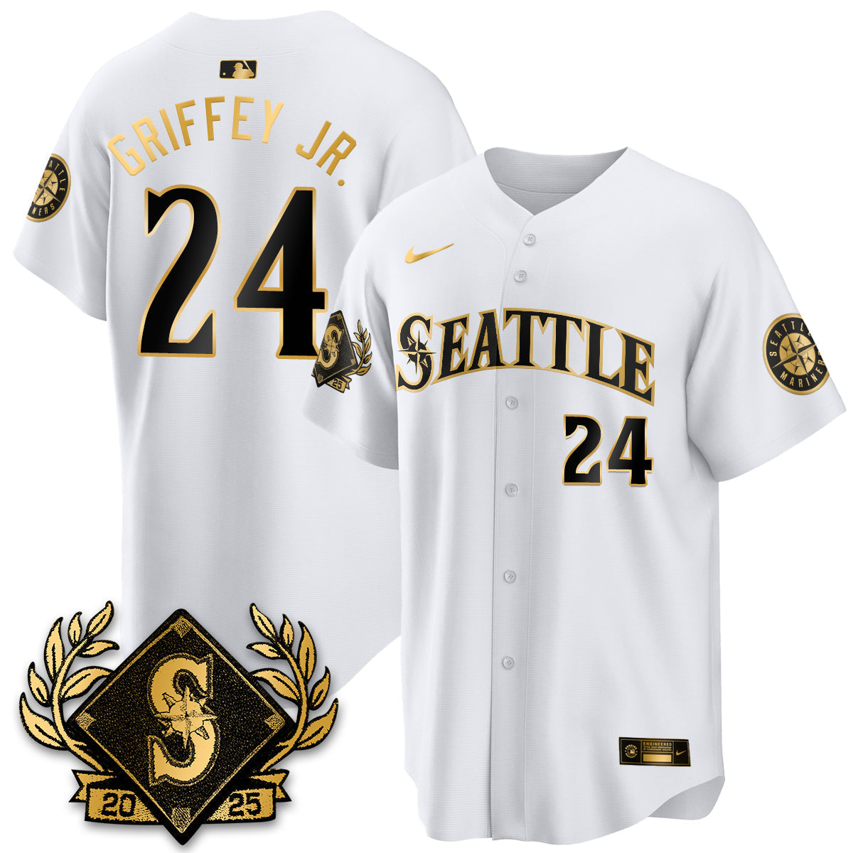 Seattle Mariners 2025 Series Gold Champions Jersey - All Stitched