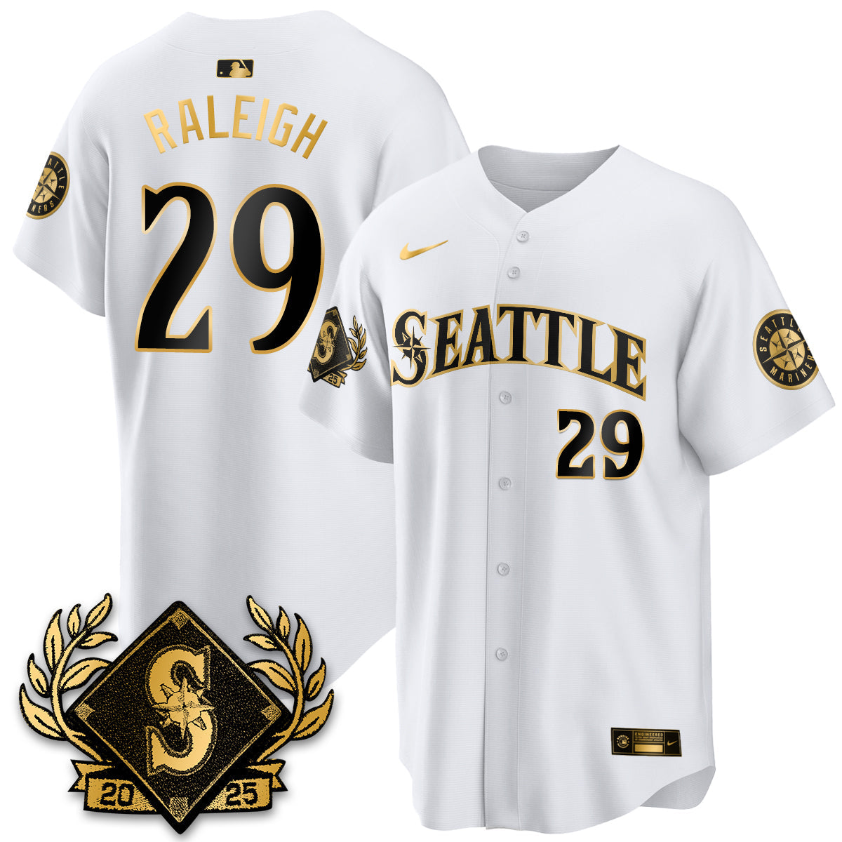 Seattle Mariners 2025 Series Gold Champions Jersey - All Stitched