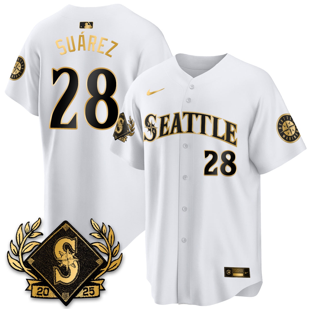 Seattle Mariners 2025 Series Gold Champions Jersey - All Stitched