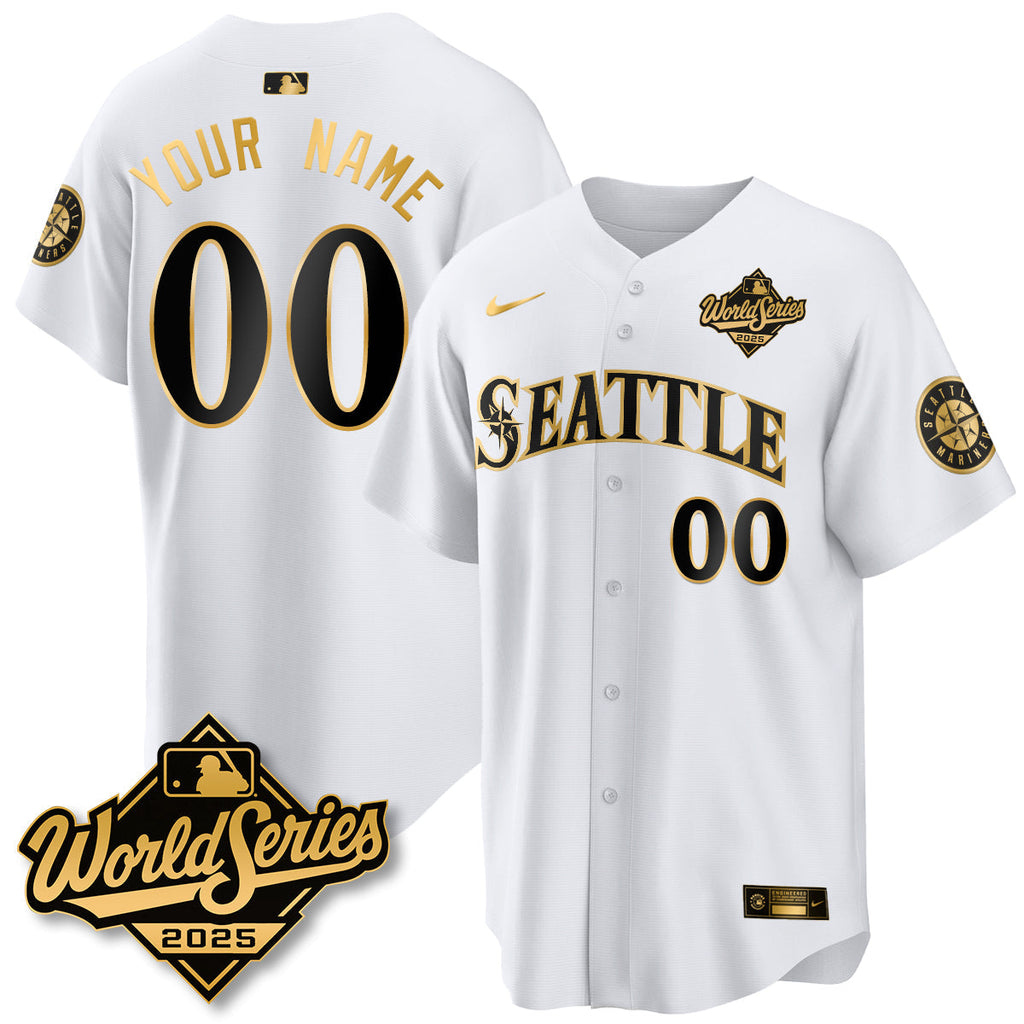 Seattle Mariners 2025 World Series Gold Jersey - All Stitched