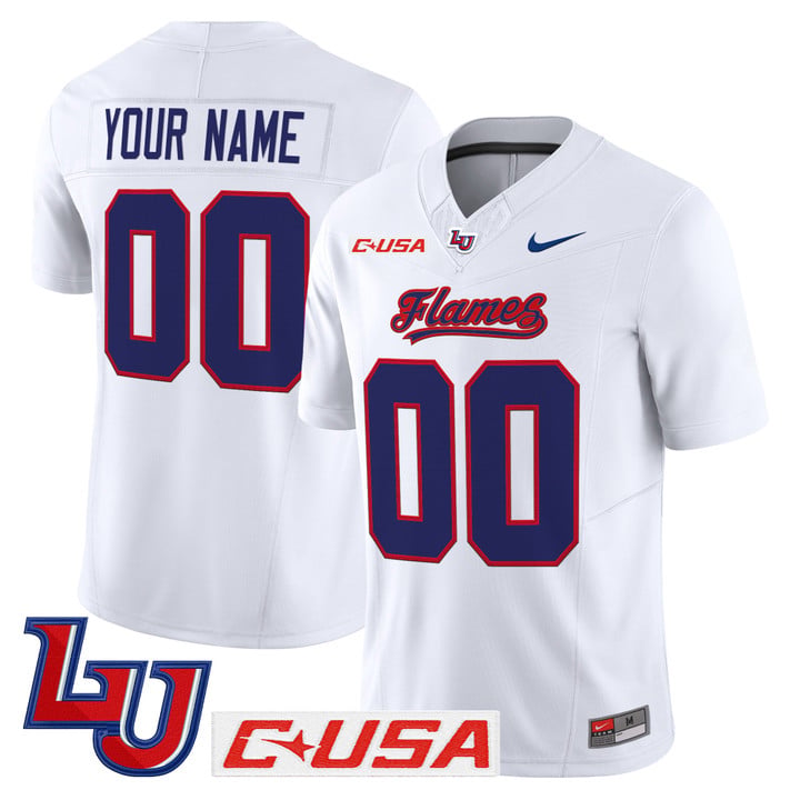 Custom Liberty Flames Jersey Name, Number 2025 Vapor Limited Stitched White