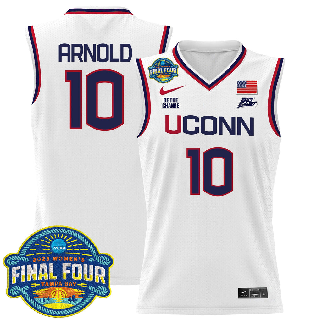 KK Arnold Jersey #10 UConn Huskies 2025 Big Eat Final Four Patch White