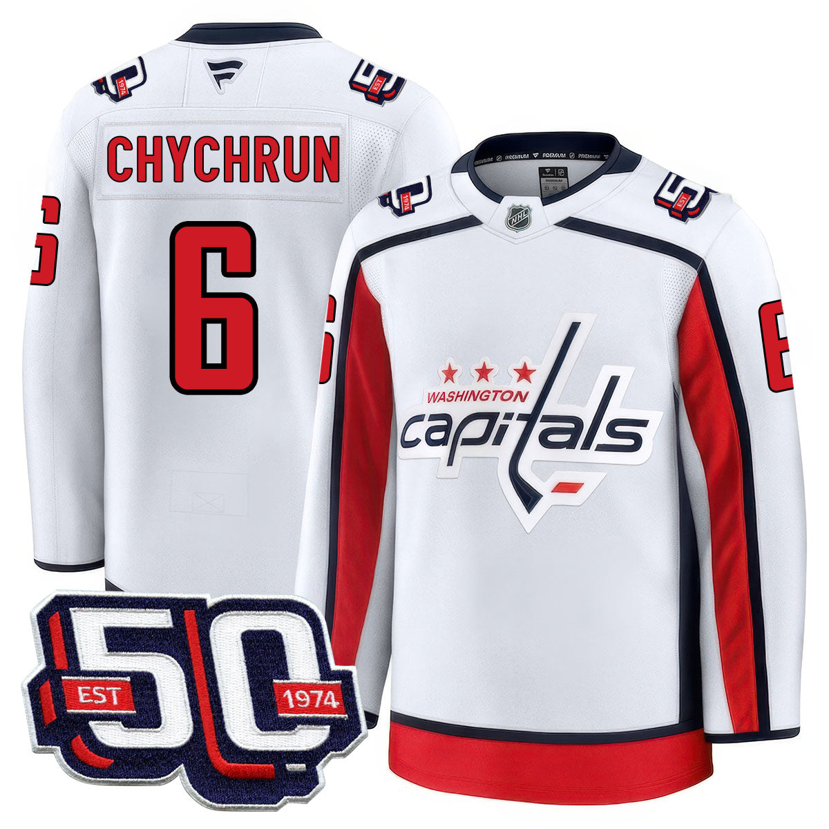 Men Washington Capitals 50th Anniversary Premium Jersey - All Stitched