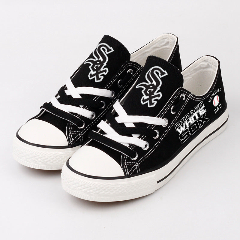 White Sox Limited Print Low Top Canvas Shoes Sport Sneakers For Men Women Fans
