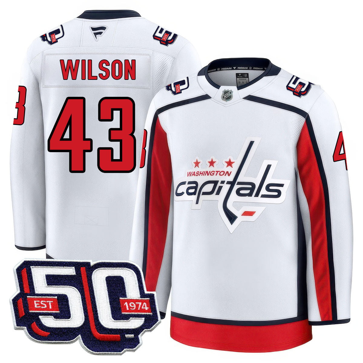 Men Washington Capitals 50th Anniversary Premium Jersey - All Stitched