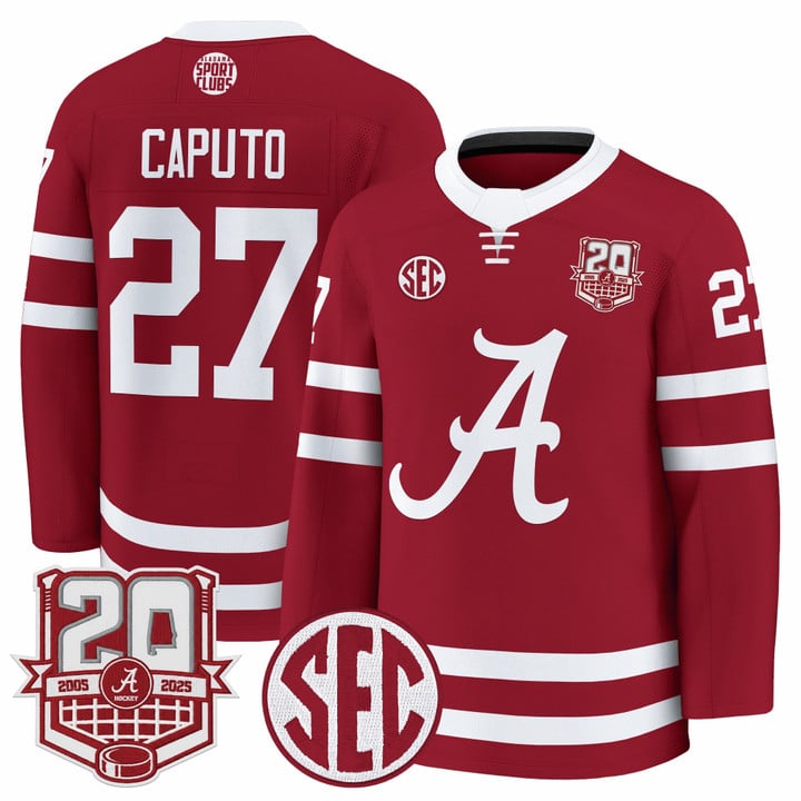 Will Caputo Jersey #27  Alabama Crimson Tide 2025-26 Premium 20th Anniversary Patch Stitched