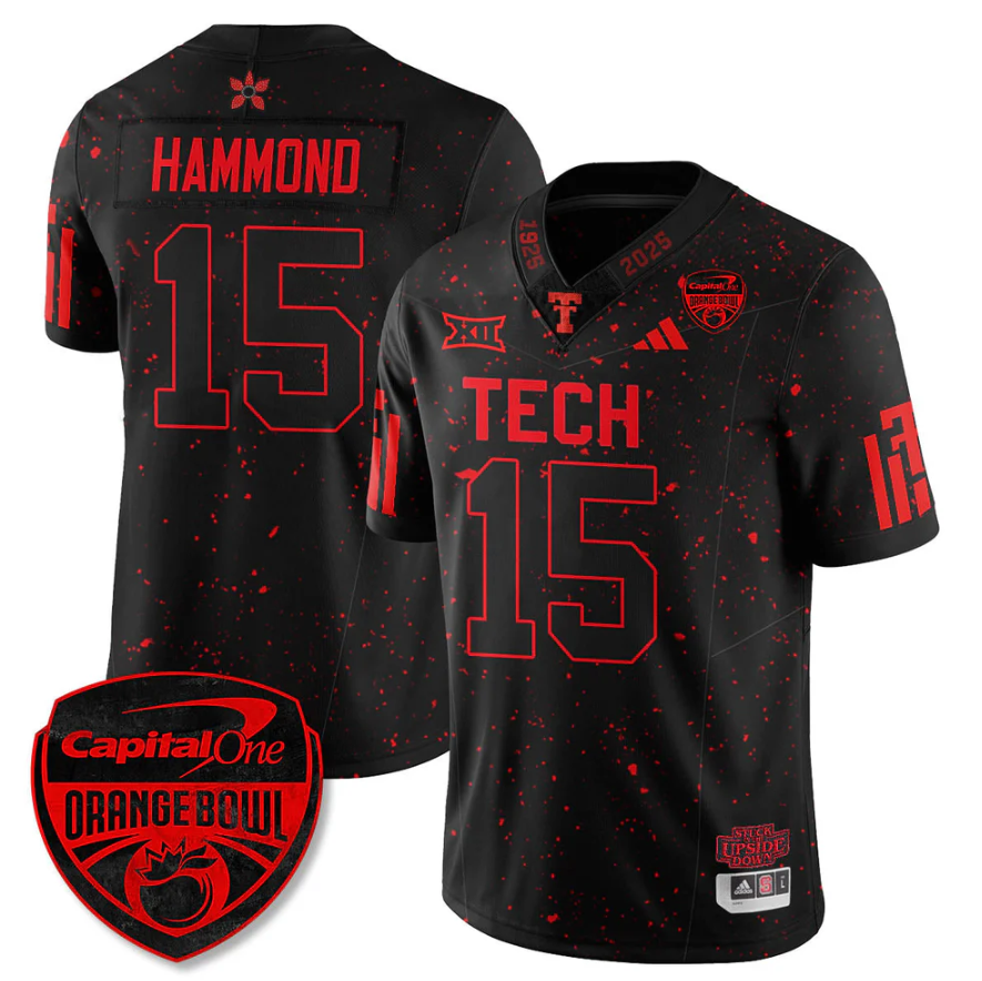 Will Hammond Jersey #15 Texas Tech Red Raiders Stranger Things Orange Bowl Stitched