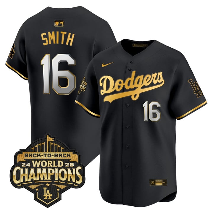 Will Smith Jersey #16 Dodgers 2025 Back-To-Back Champions Stitched