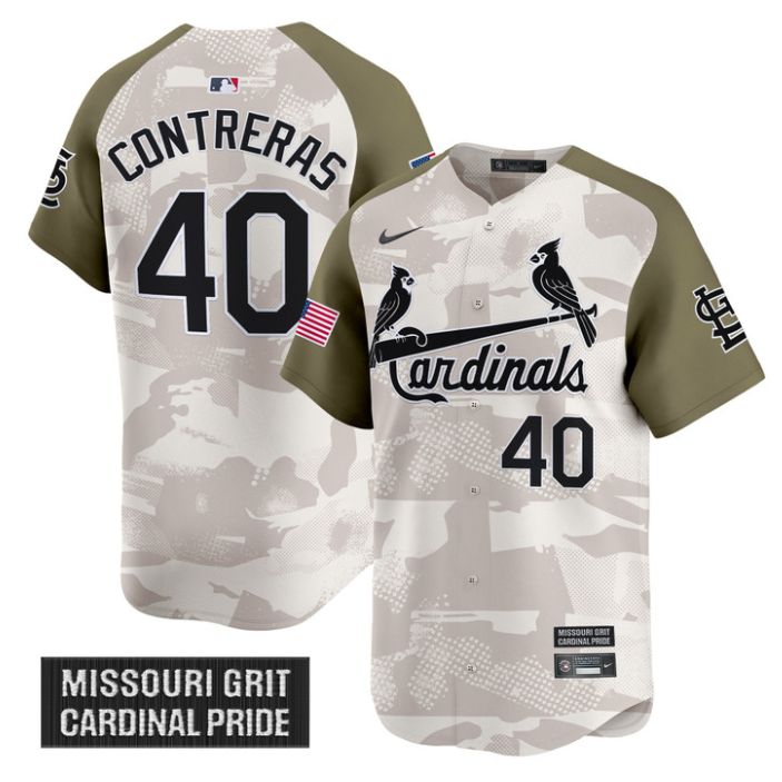 Willson Contreras Jersey #40 St. Louis Cardinals 2025 Armed Forces Day Vapor Stitched Alternate