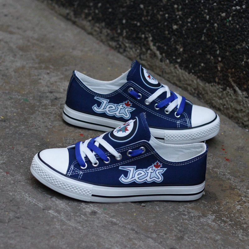 Winnipeg Jets Low Top Canvas Sport Sneakers Shoes For Men Women Fans
