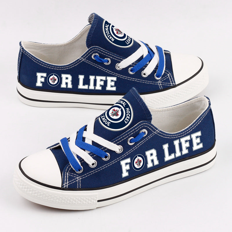 Winnipeg Jets Limited  Low Top Canvas Sport Sneakers Shoes For Men Women Fans