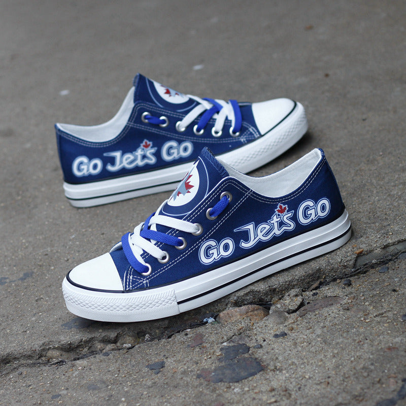 Winnipeg Jets Low Top Canvas Sport Sneakers Shoes For Men Women Fans
