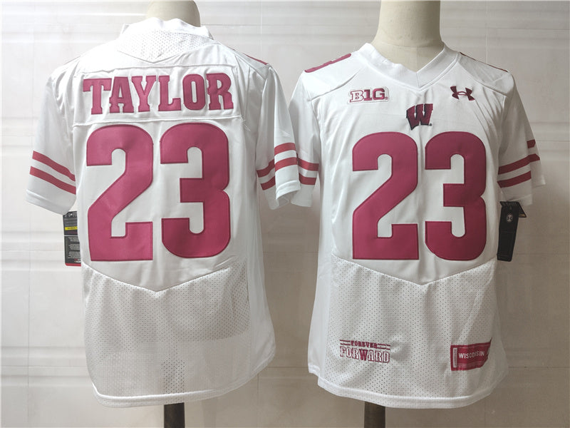 Wisconsin Badgers #23 Jonathan Taylor College Football Jersey White