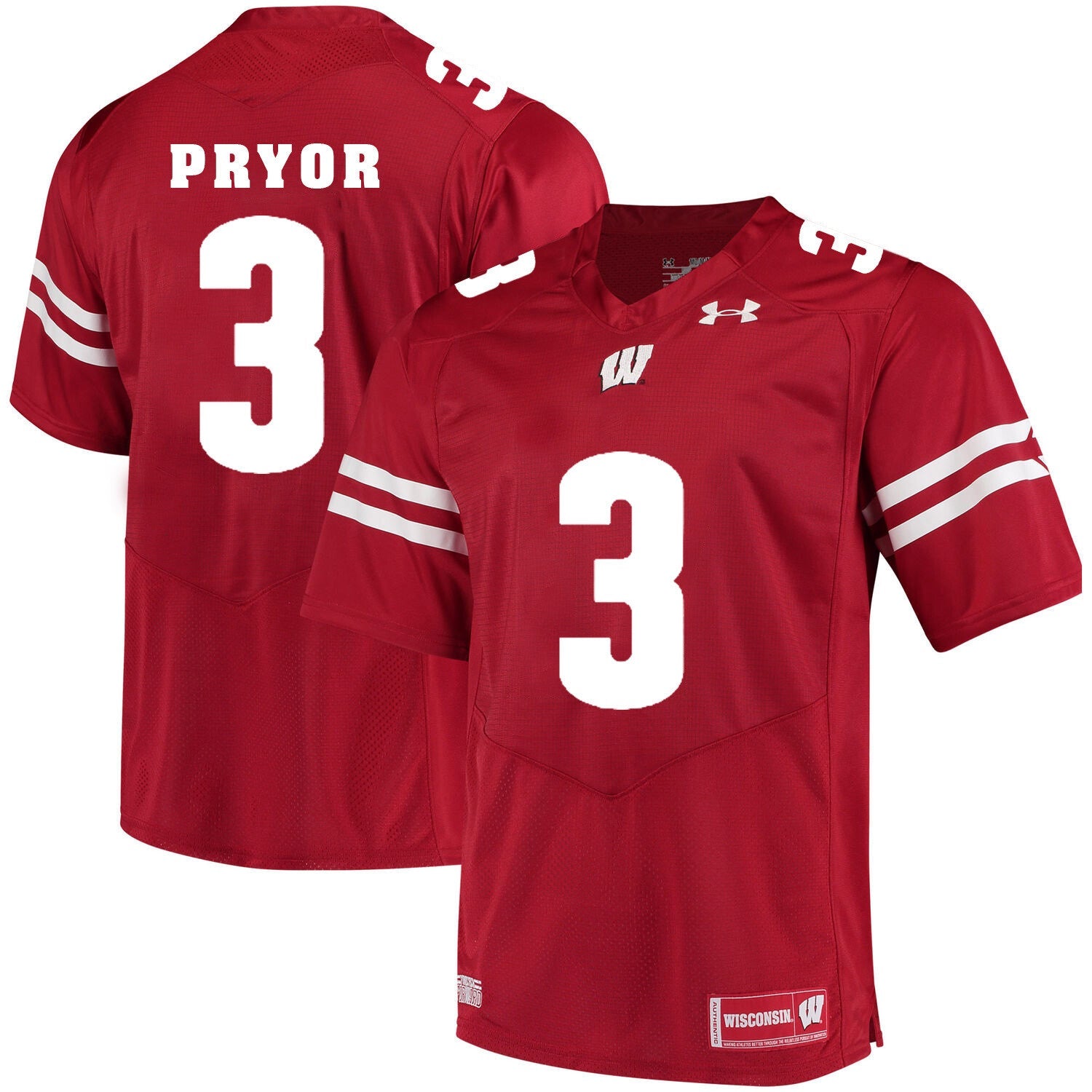 Wisconsin Badgers #3 Kendric Pryor College Football Jersey Red