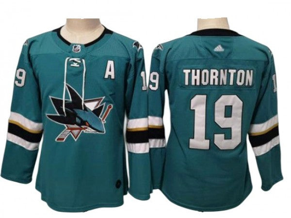 Women San Jose Sharks #19 Joe Thornton Jersey - Teal