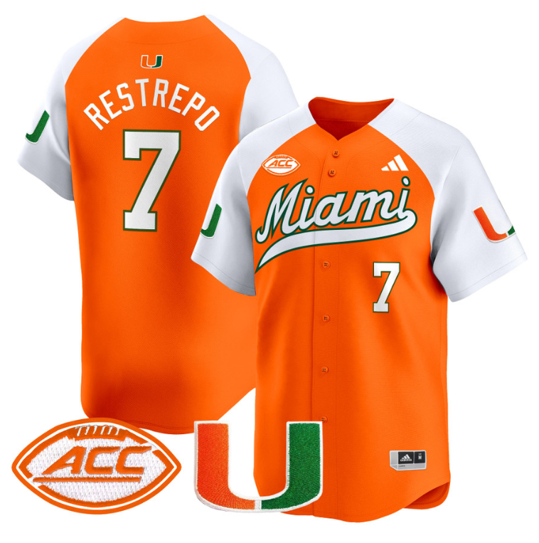 Xavier Restrepo Jersey #7 Miami Hurricanes 2024 Baseball V2 Black