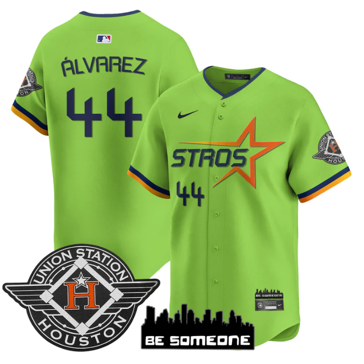 Yordan Álvarez Jersey #44 Houston Astros 2025 City Connect Vapor Premier Limited Stitched Green