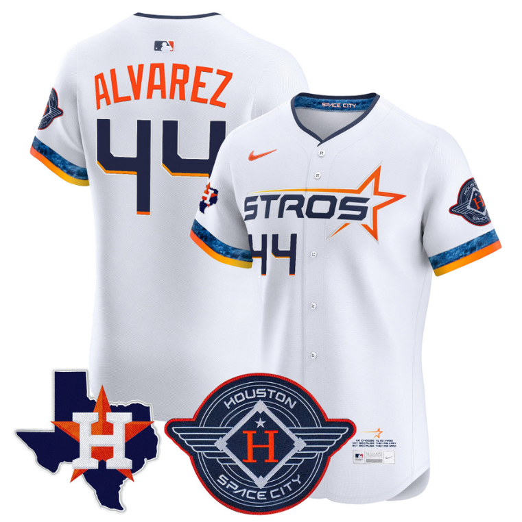 Yordan Álvarez Jersey #44 Houston Astros 2025 City Connect Texas Patch Premier Elite Stitched White