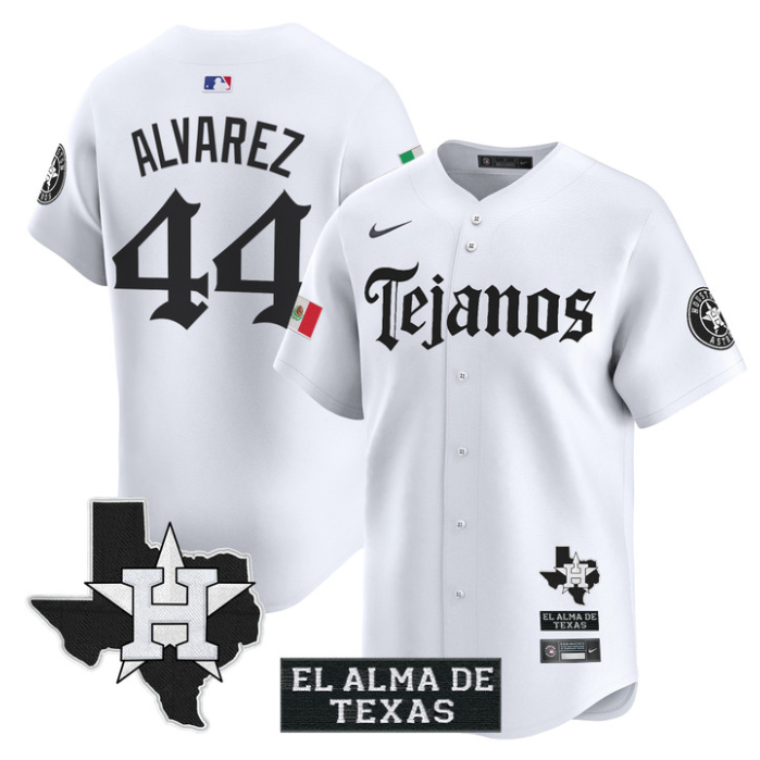 Yordan Álvarez Jersey #44 Houston Astros Mexico Tejano Barrio Style Vapor Limited Stitched White