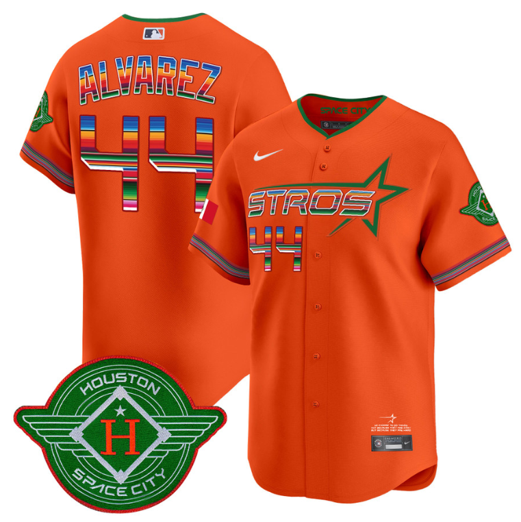 Yordan Álvarez Jersey #44 Astros 2025 City Connect Mexico Vapor Premier Limited Stitched Orange