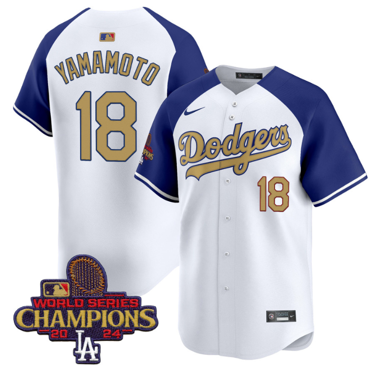 Yamamoto Jersey #18 Dodgers 2025 Gold Vapor Premier Stitched Alternate