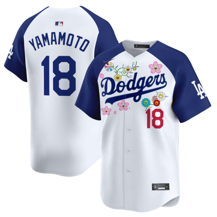 Yamamoto Jersey #18 Dodgers x Takashi Murakami 2025 Vapor Limited Stitched Alternate